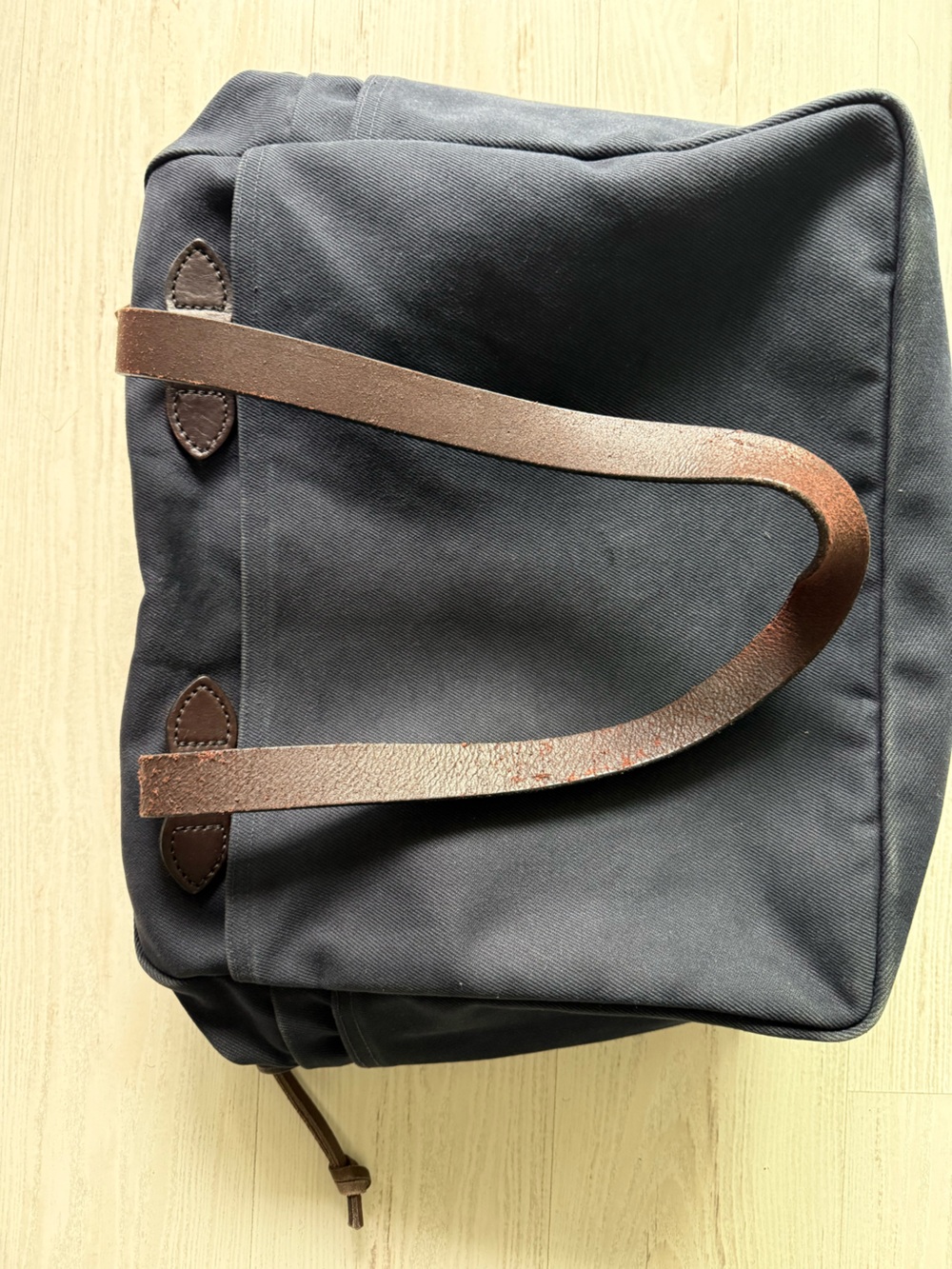 Filson Rugged Twill Zipper Tote Laptop Gym Bag Navy Made in USA Unisex Key Clip - Picture 11 of 16